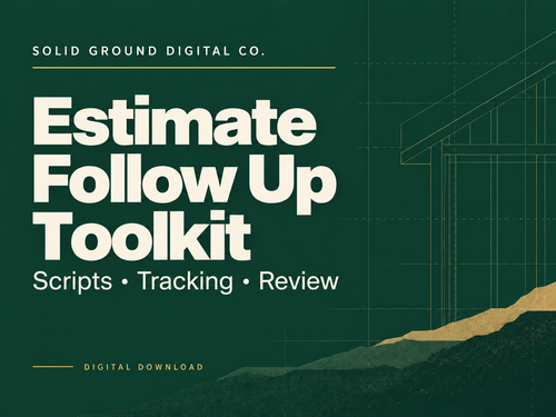 Estimate Follow Up Toolkit digital product cover — Solid Ground Digital Co.
